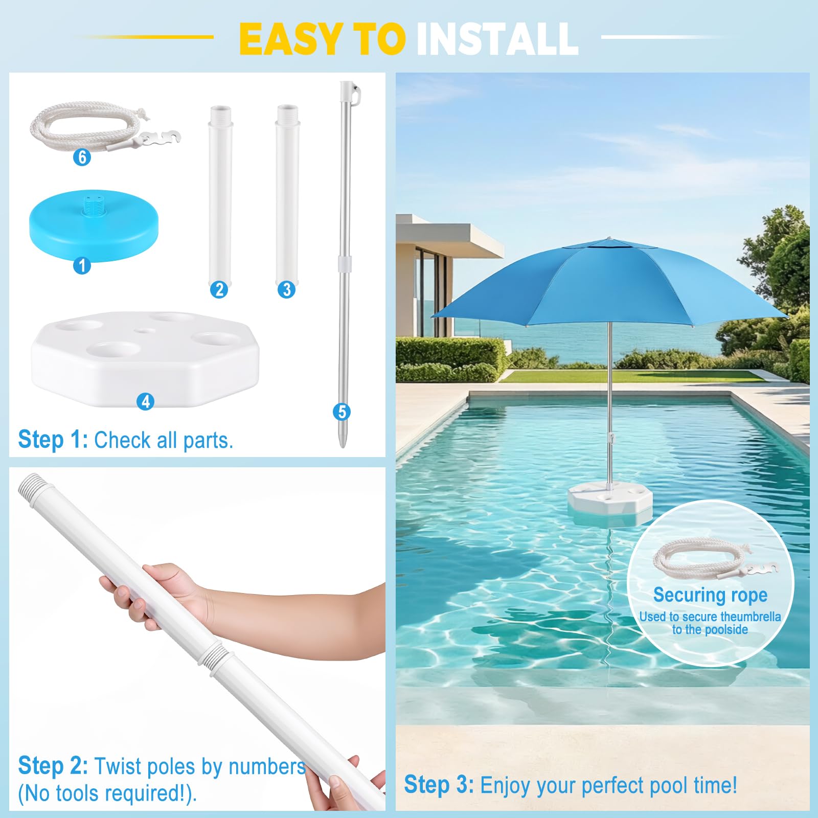 MaiMaiMonster umbrella tilted showing adjustable angle for targeted shade