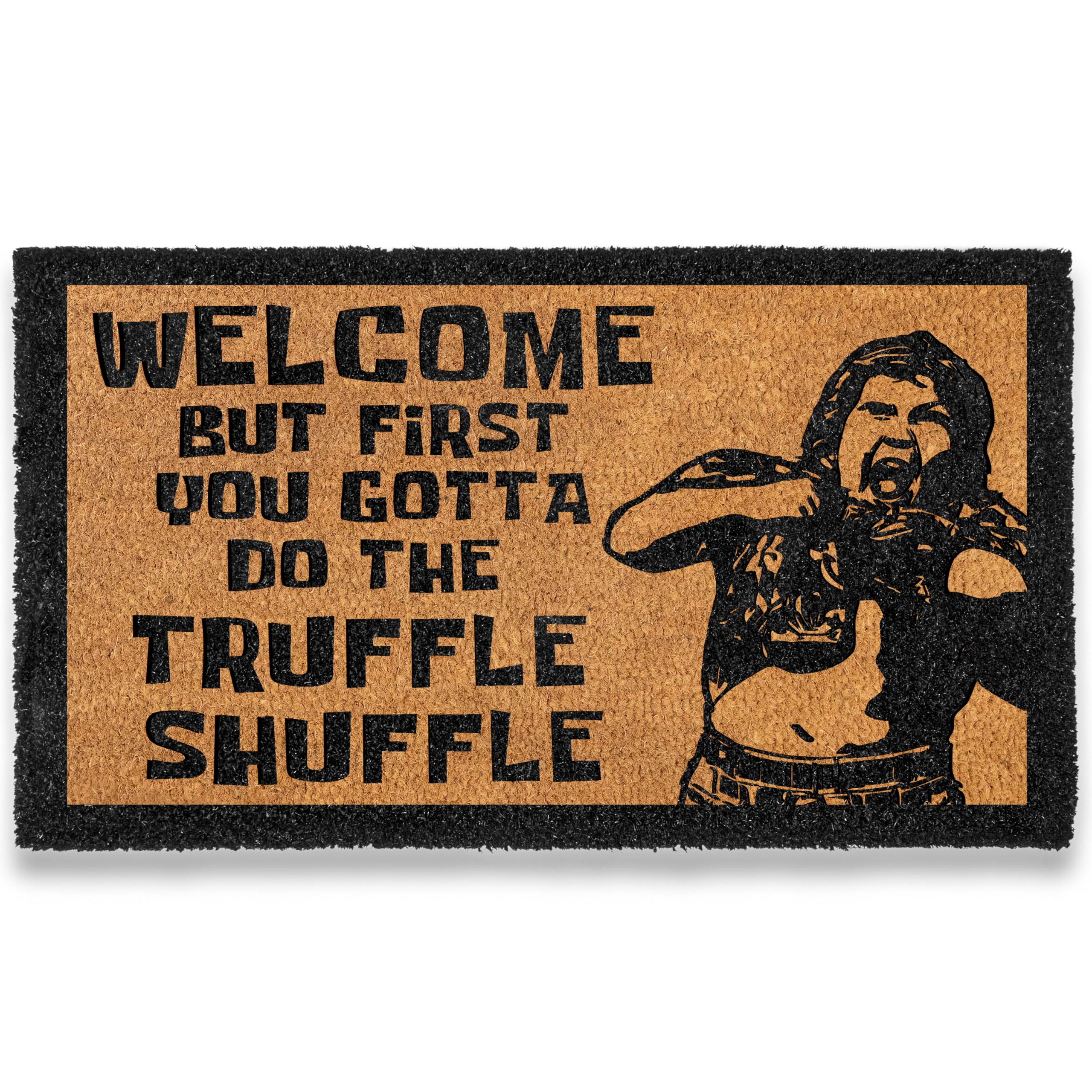 MAINEVENT doormat front view showing humorous welcome and durability