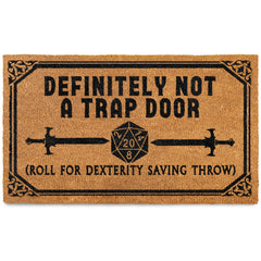 MAINEVENT front view of doormat showing full design and bright text benefit: welcoming entry accent