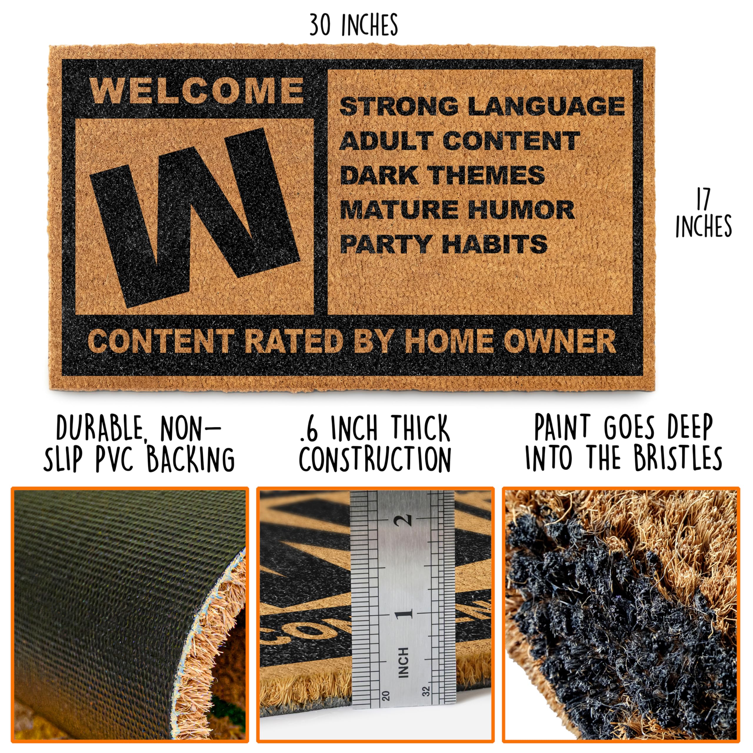 MAINEVENT close-up of natural coir fibers highlighting durable scraping texture benefit