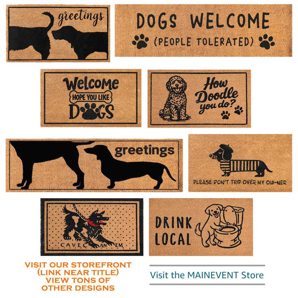 MAINEVENT mat in use with dog entering, reducing tracked dirt inside