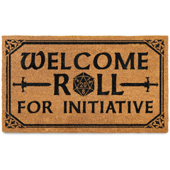 MAINEVENT front view of doormat showing design and welcome benefit