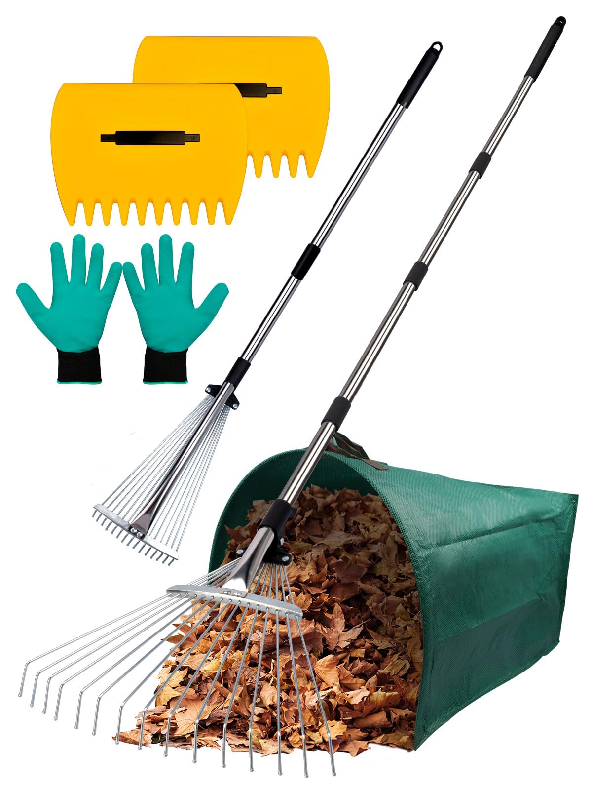 Maiproo front package showing complete rake set and accessories for convenient yard cleaning