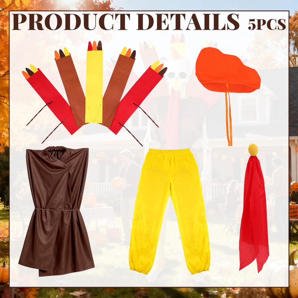 Maiteenly turkey beak and comb face pieces create playful holiday expression