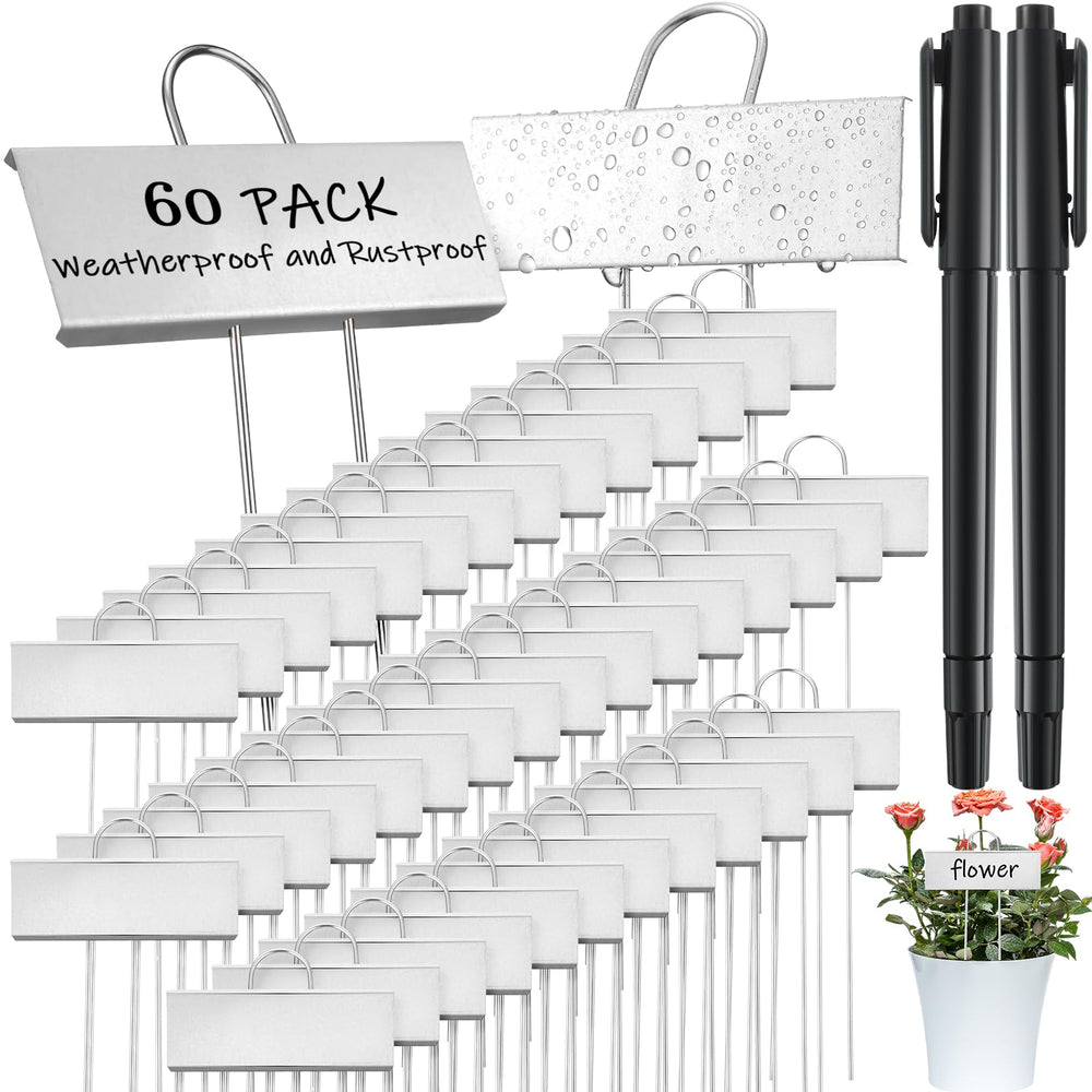 Maitys front packaging showing 60 metal labels and 2 pens for organized labeling