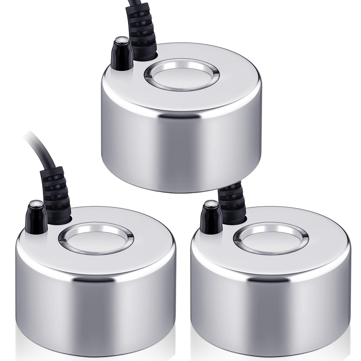 Maitys front view of three mist makers showing compact set and versatility