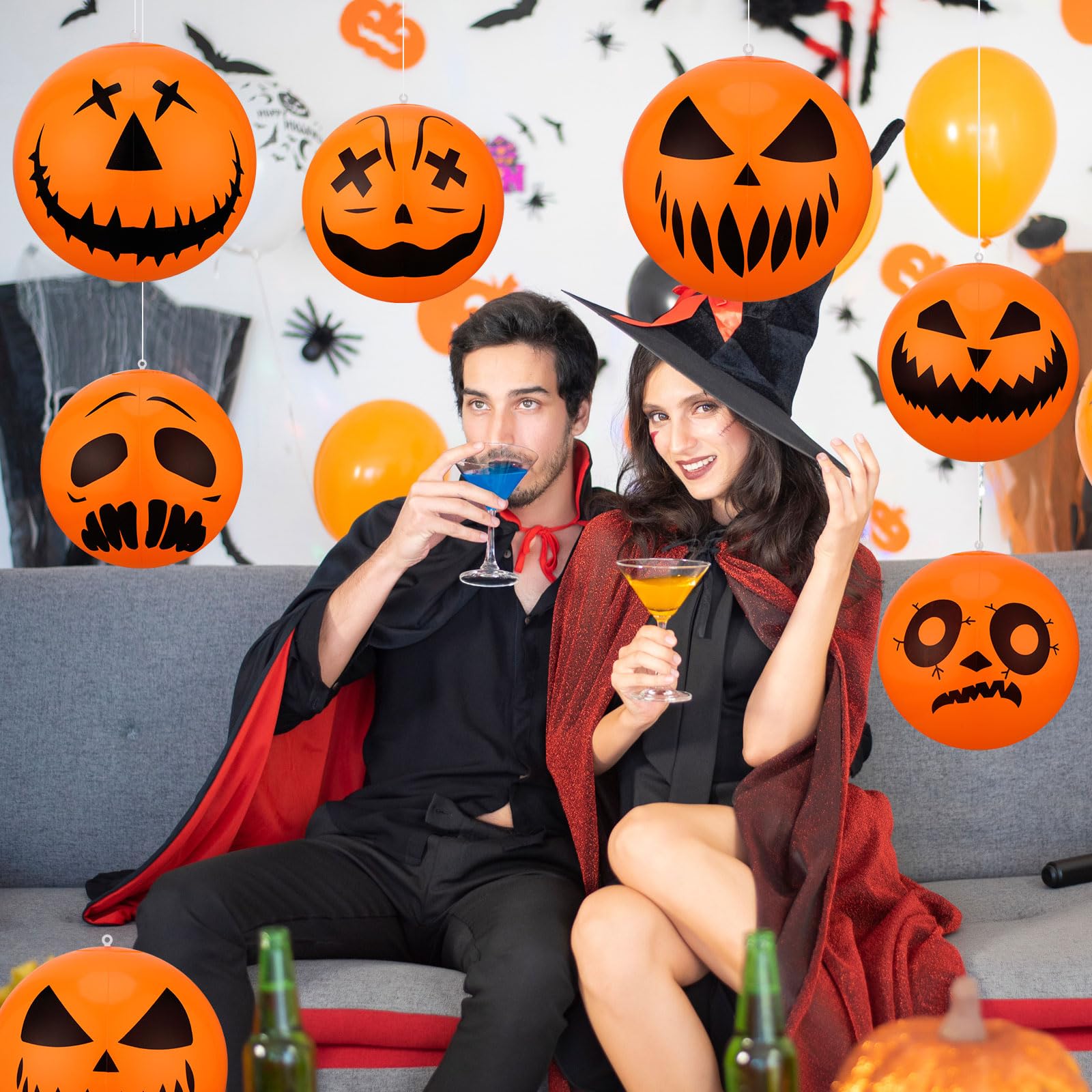 Maitys group of pumpkins in party scene adding bold Halloween atmosphere