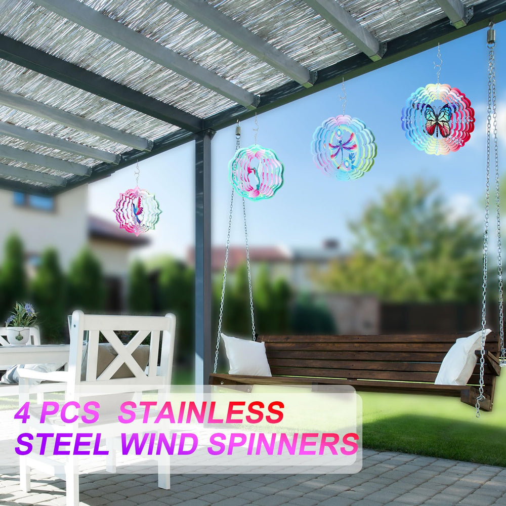 Maitys spinner in garden setting adding motion and reflective accents