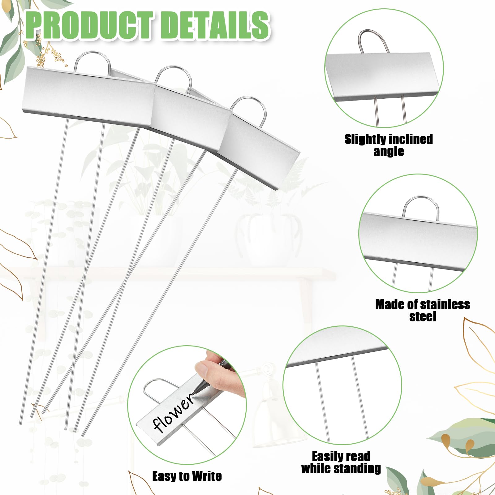Maitys two-legged stainless stake inserted in soil showing stable support