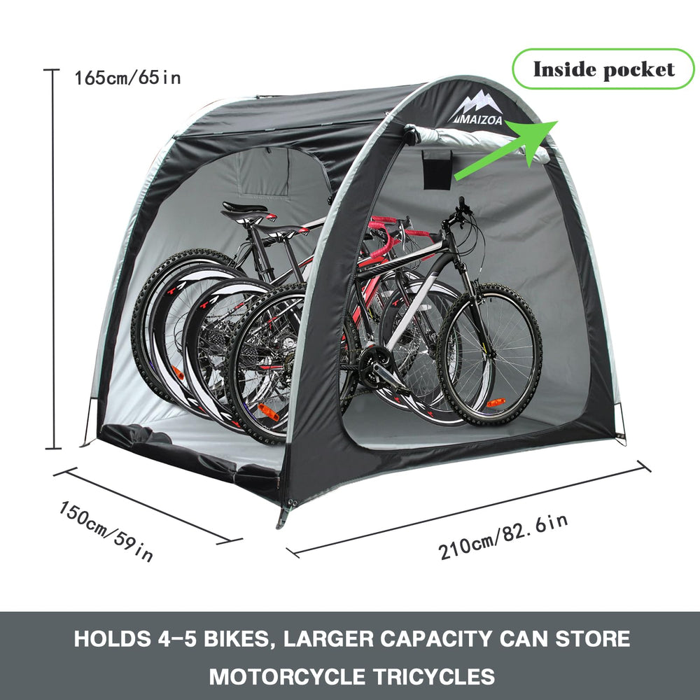 MAIZOA size comparison next to an adult bicycle to show capacity