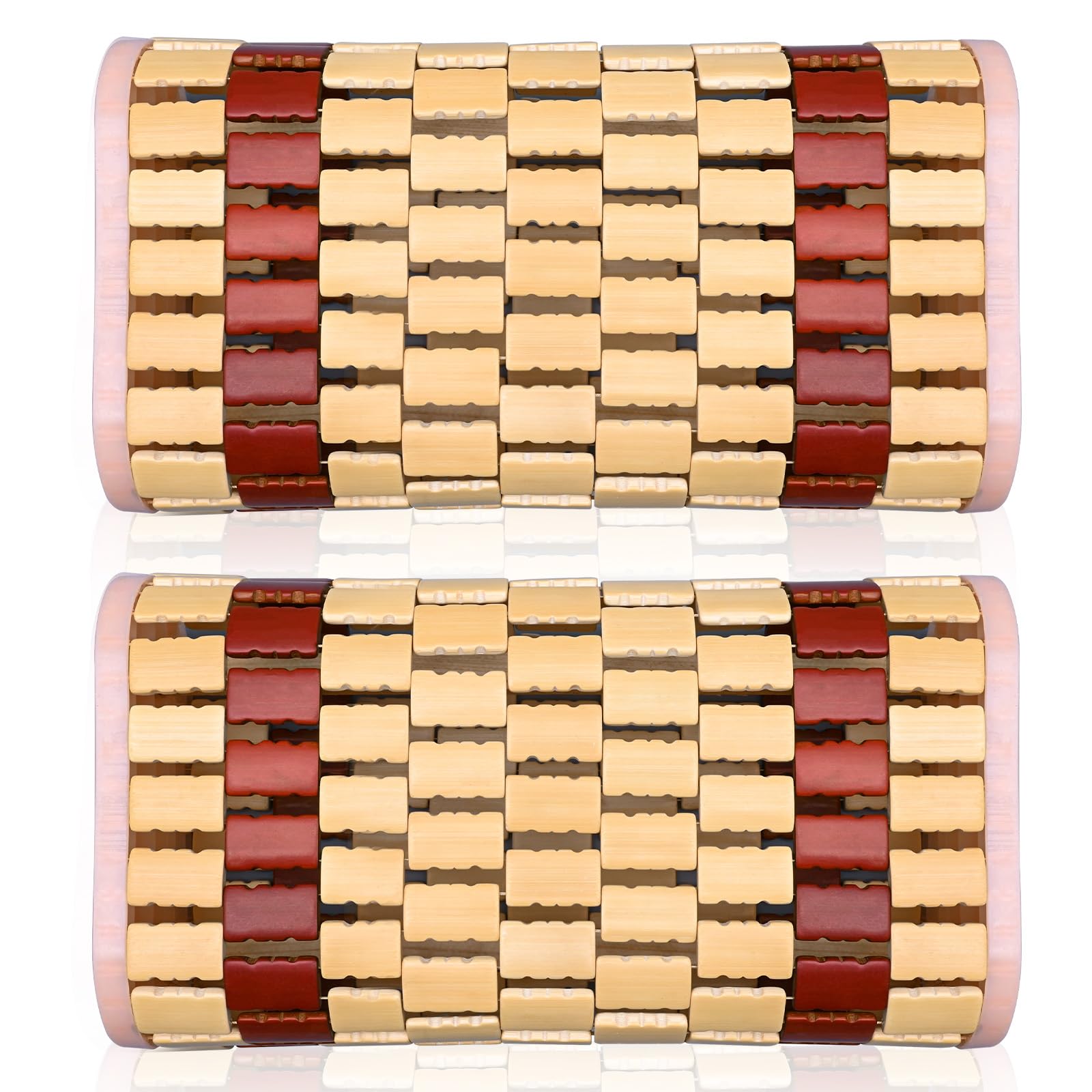 MAKCNMYM bamboo headrest front view showing ergonomic support and stability
