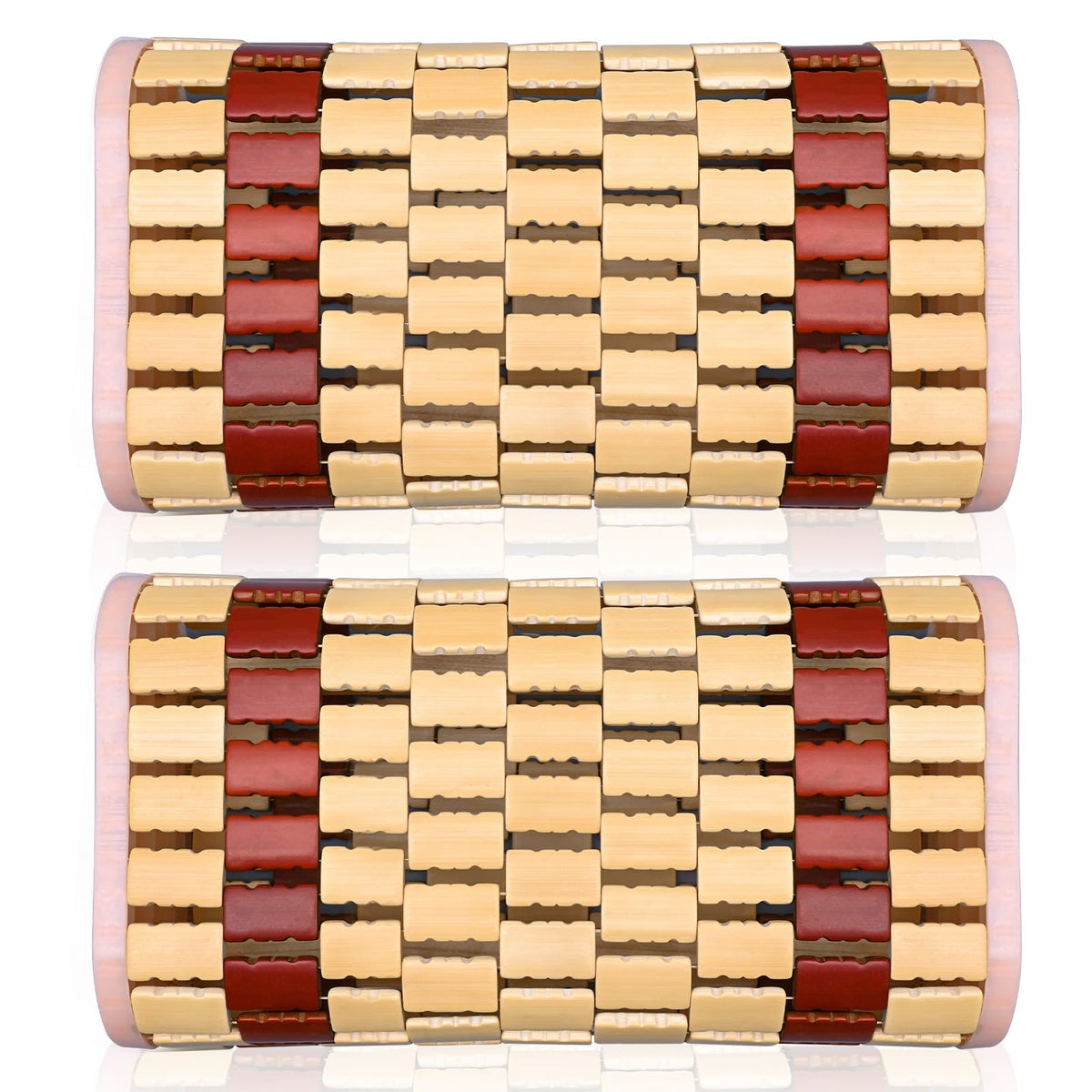 MAKCNMYM bamboo headrest front view showing ergonomic support and stability