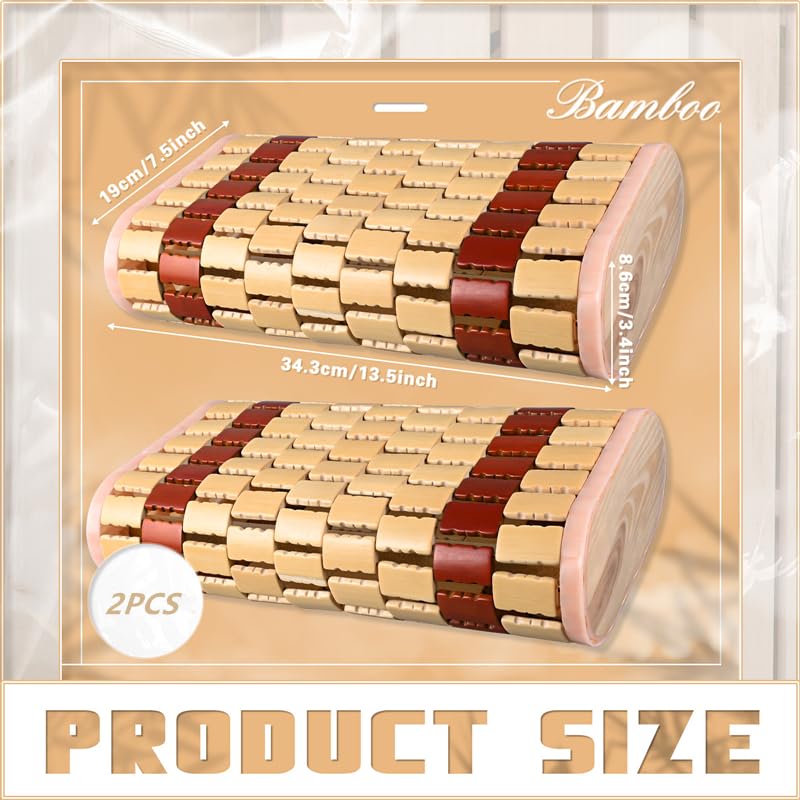 MAKCNMYM bamboo headrest side profile illustrating neck curve and comfort