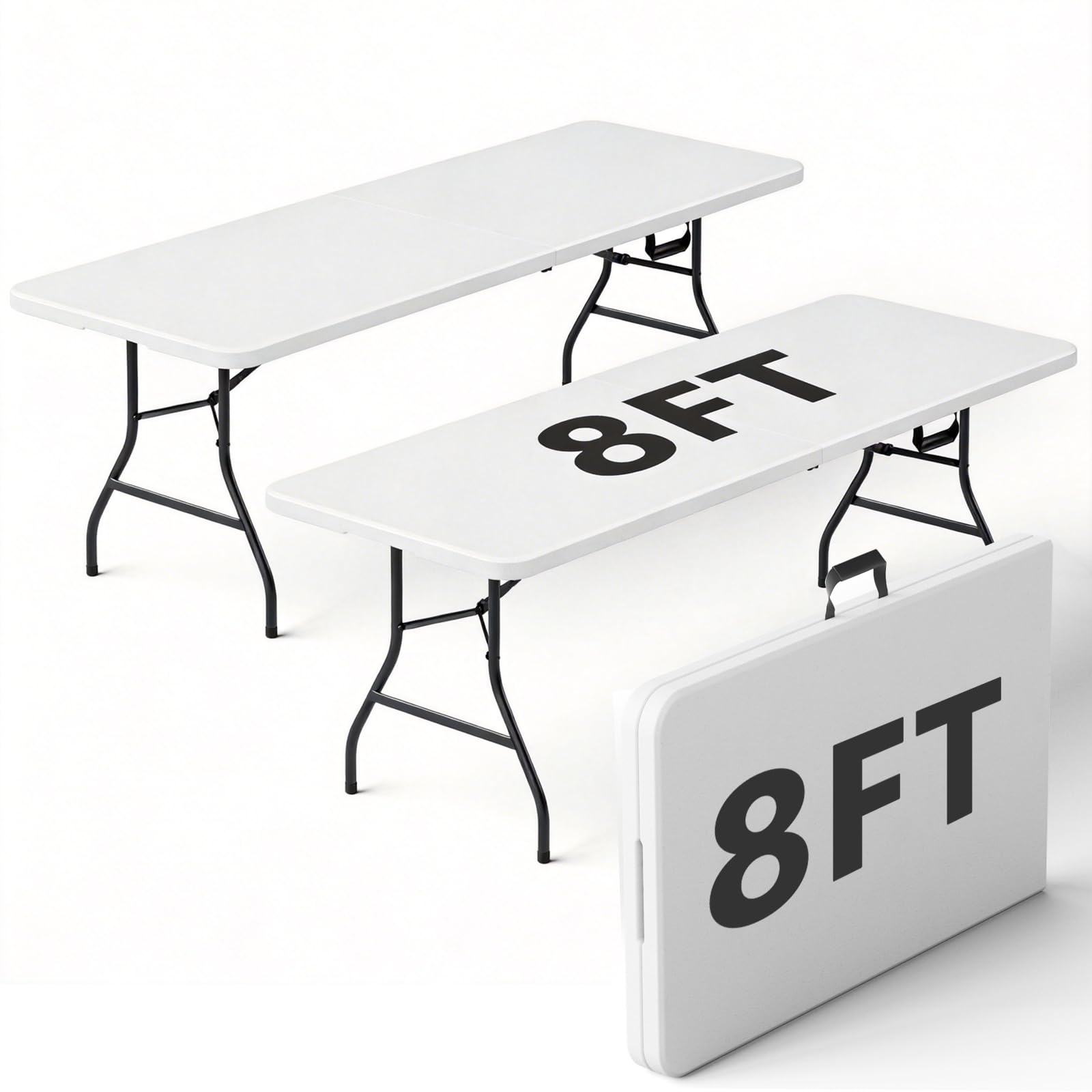 MAKE CHANGES front view of 8ft table showing full seating benefit