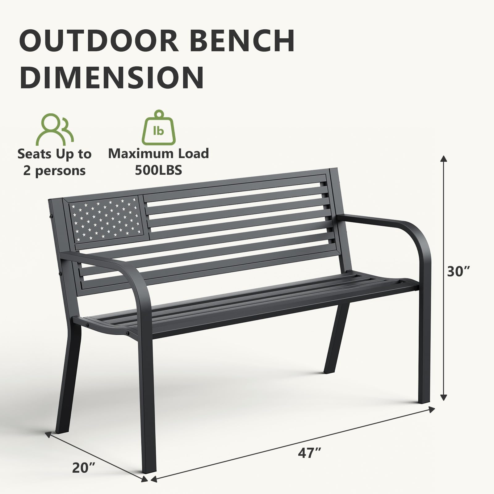 MAKE CHANGES Stars and Stripes backrest close-up highlighting decorative appeal
