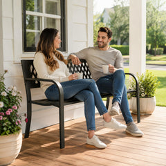 MAKE CHANGES bench side profile highlighting ergonomic curved backrest
