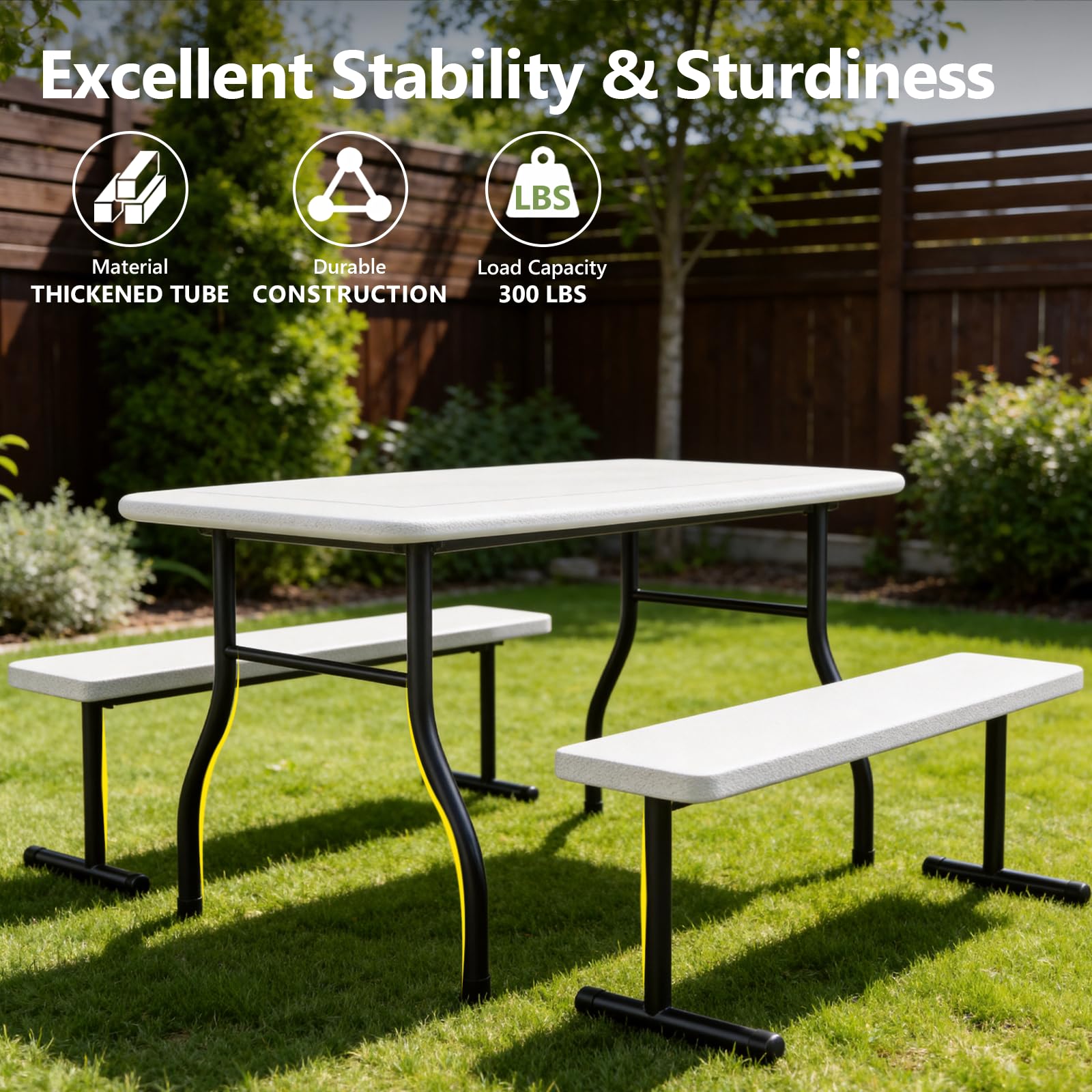 MAKE CHANGES separate benches displayed apart to show flexible seating and storage