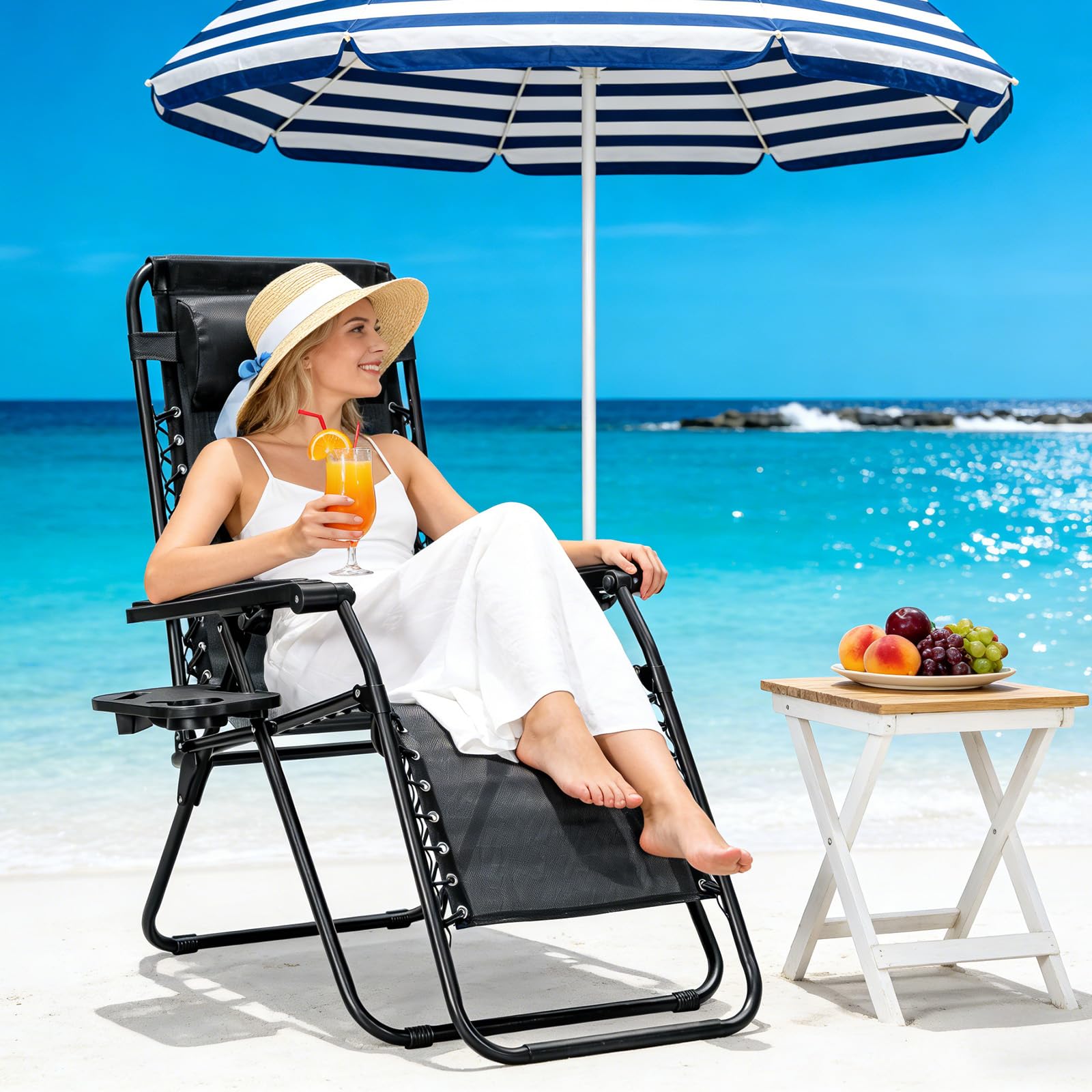 MAKE CHANGES chairs set on a beach showing relaxed outdoor lifestyle convenience
