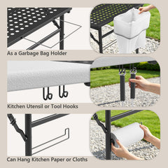 MAKE CHANGES folded table with handle for quick transport and compact storage