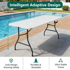 MAKE CHANGES folded table with built-in handle for simple one-person carrying