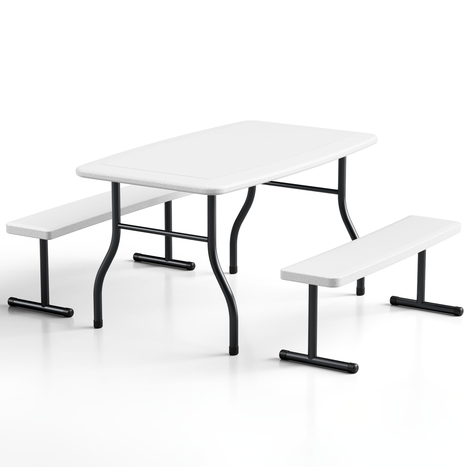 MAKE CHANGES underside of table showing reinforced steel frame for wobble-free support