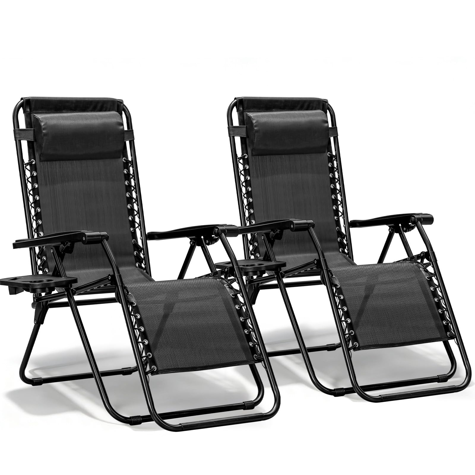 MAKE CHANGES front view of two chairs showing compact portability and setup ease