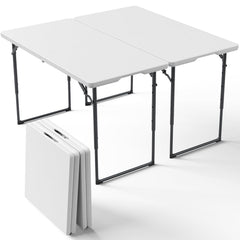 MAKE CHANGES front view open table showing full surface and portability benefit