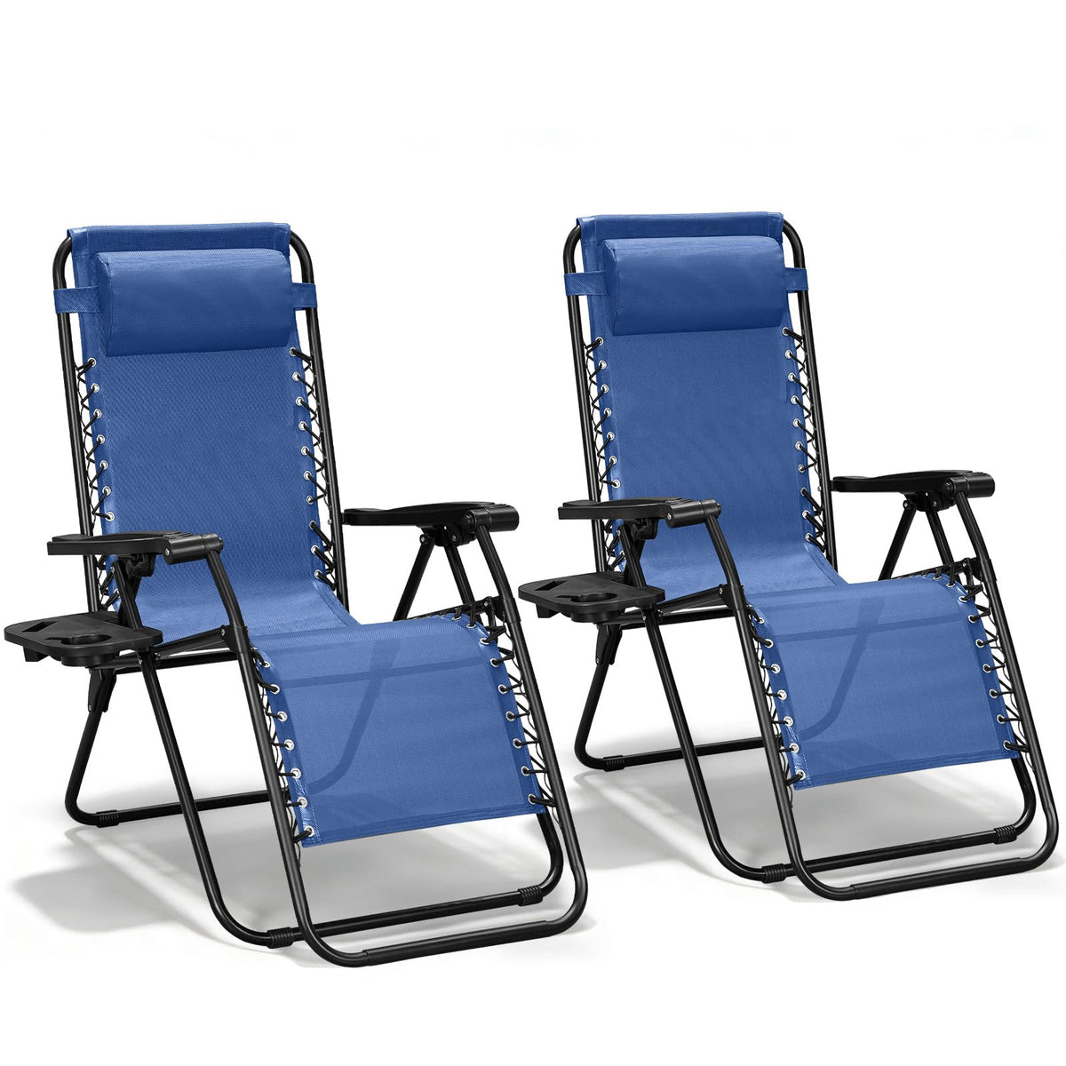 MAKE CHANGES front view of both blue chairs showing comfort and pair convenience
