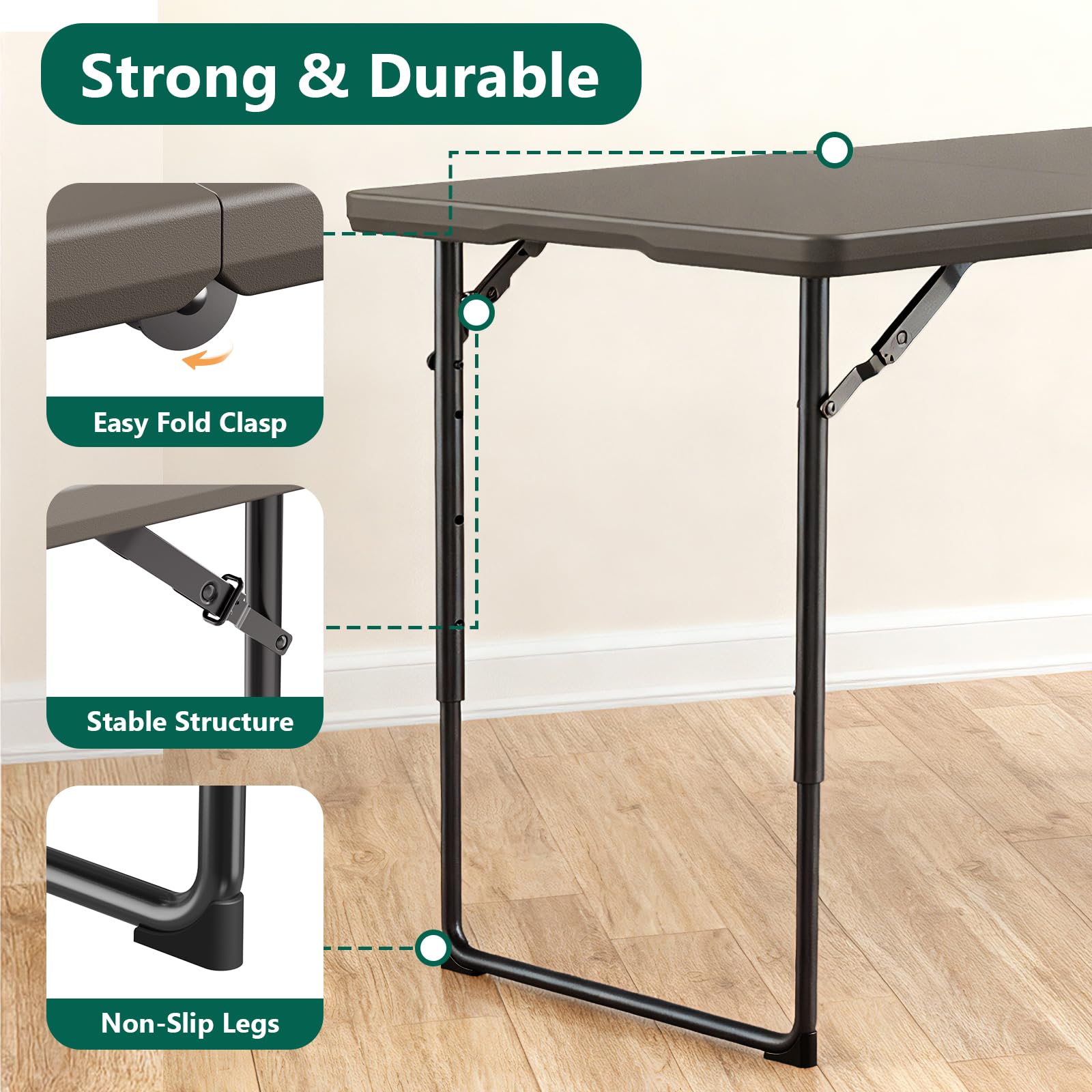 MAKE CHANGES compact folded profile demonstrating easy storage benefit