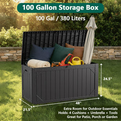 MAKE CHANGES lid closeup with gas spring showing easy opening benefit