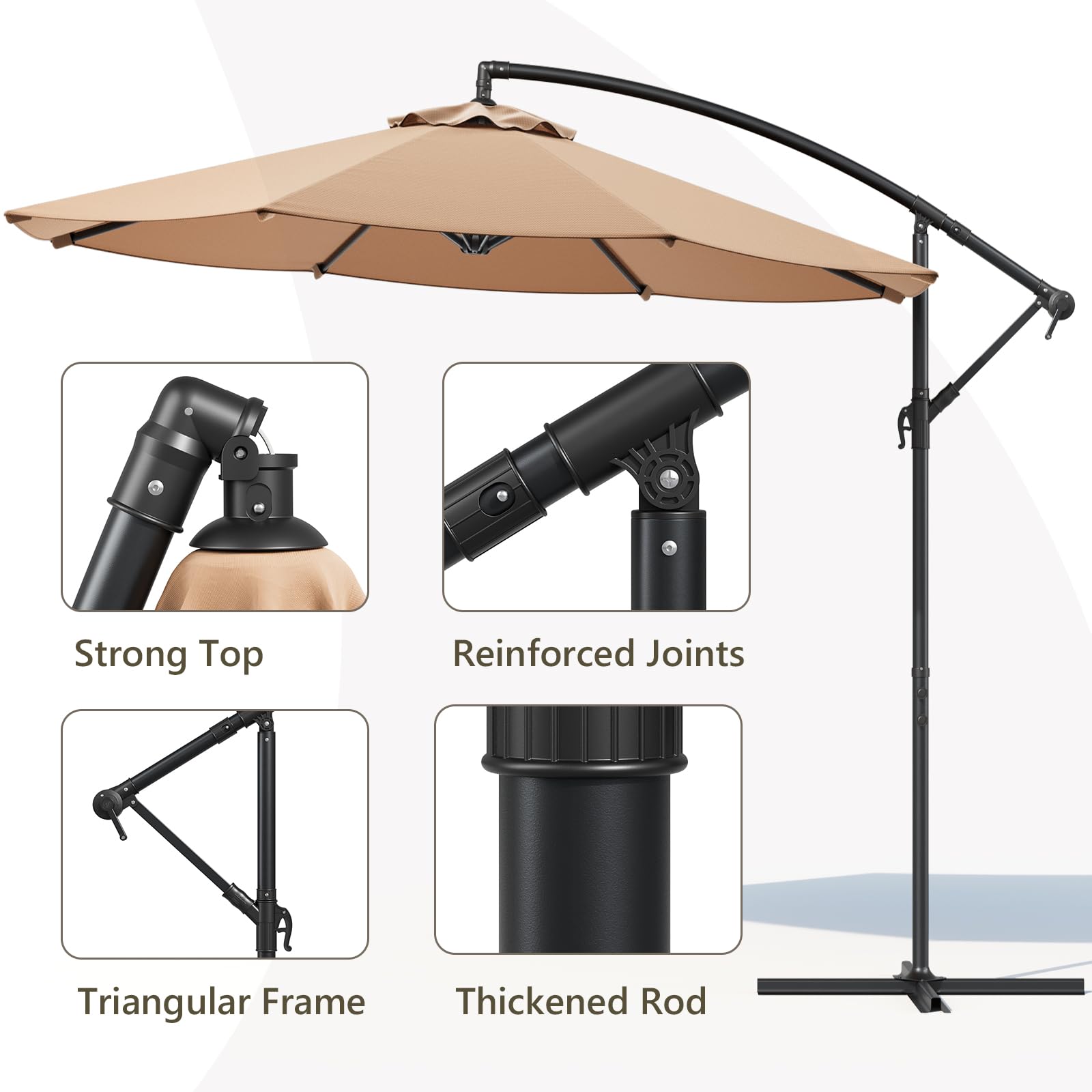 MAKE CHANGES patio setup lifestyle depicting shaded dining comfort