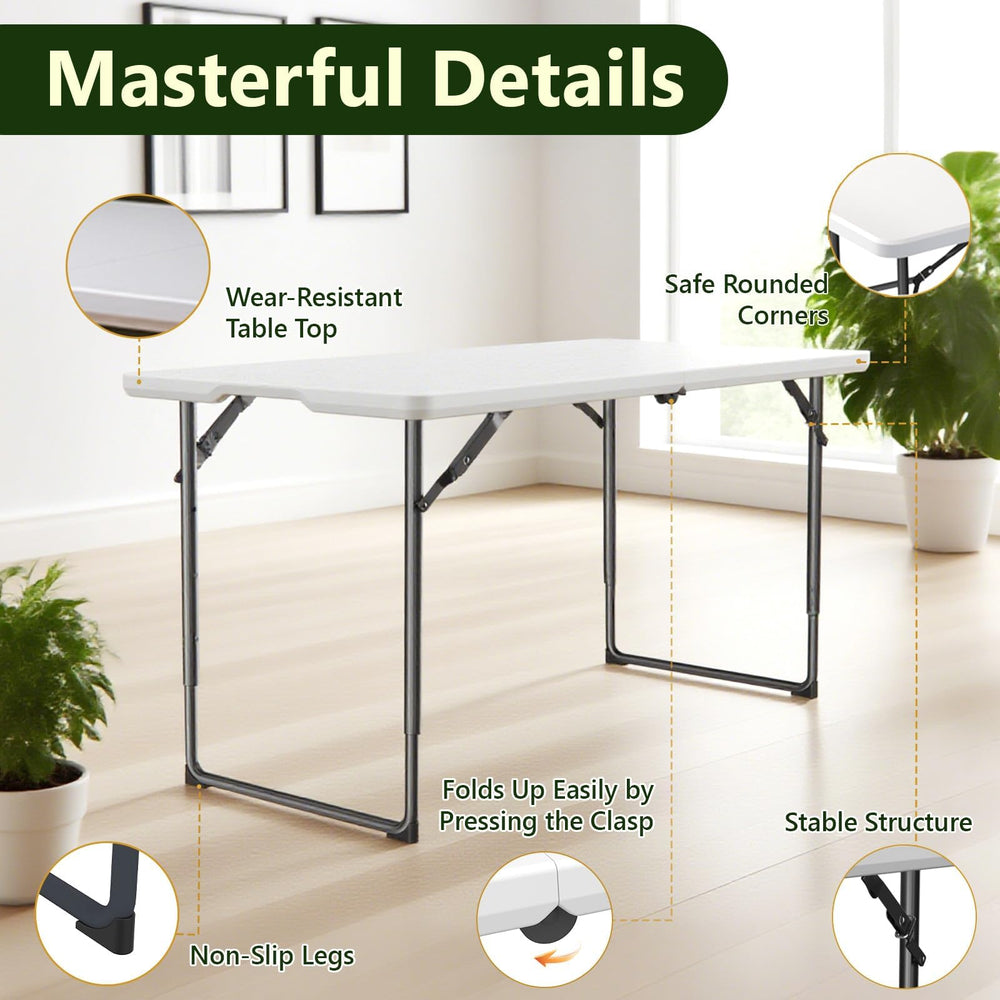 MAKE CHANGES table shown at different heights for versatile uses