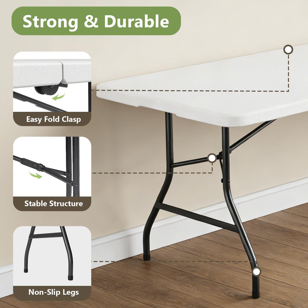 MAKE CHANGES close-up of folding hinge and handle for easy transport