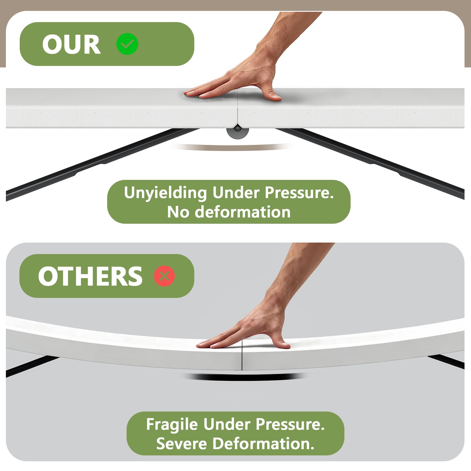 MAKE CHANGES tabletop being wiped clean for quick maintenance benefit