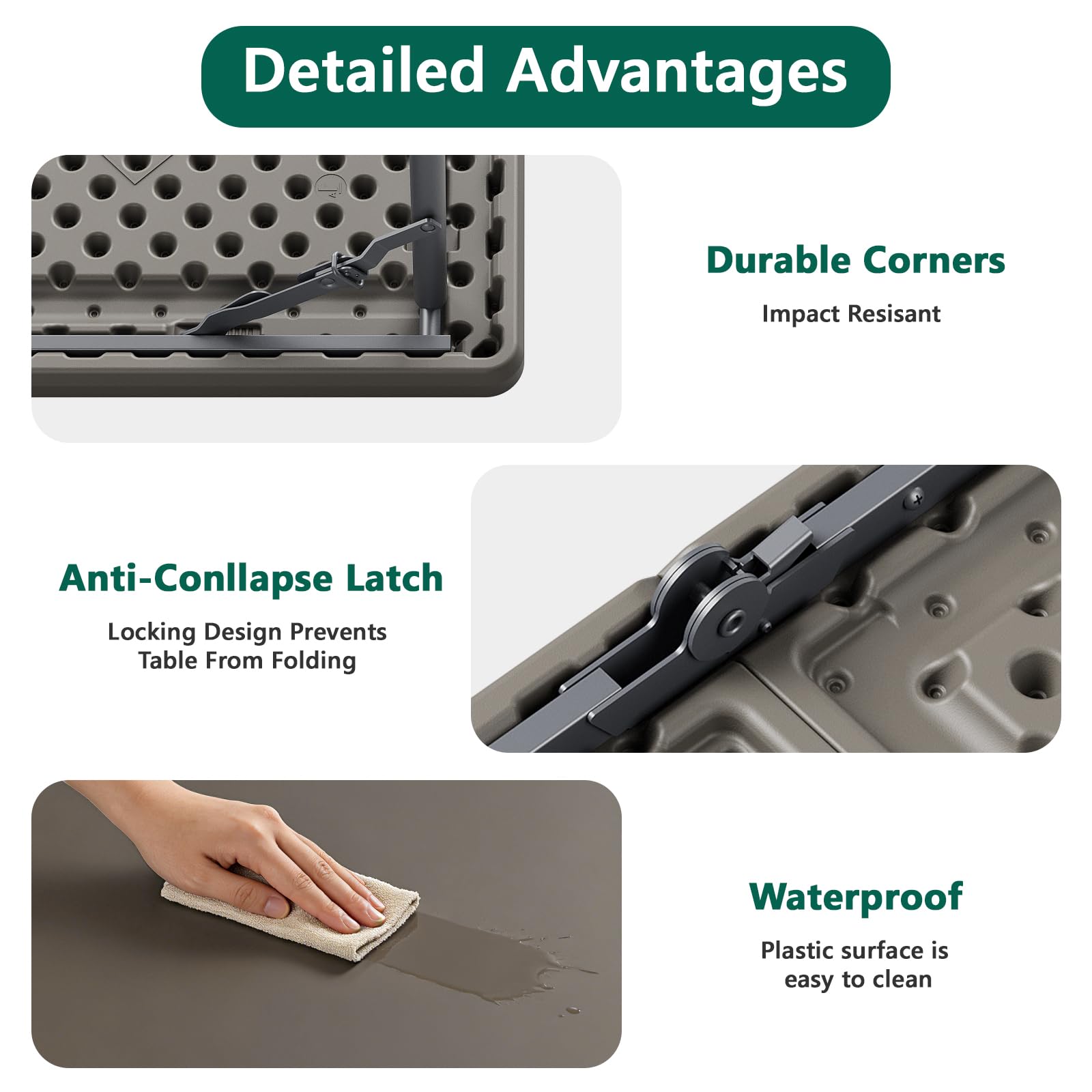 MAKE CHANGES tabletop texture being wiped clean showing easy maintenance benefit