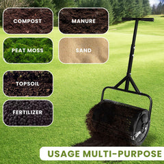 MAKEATREE spreader in use on lawn for faster topdressing benefit