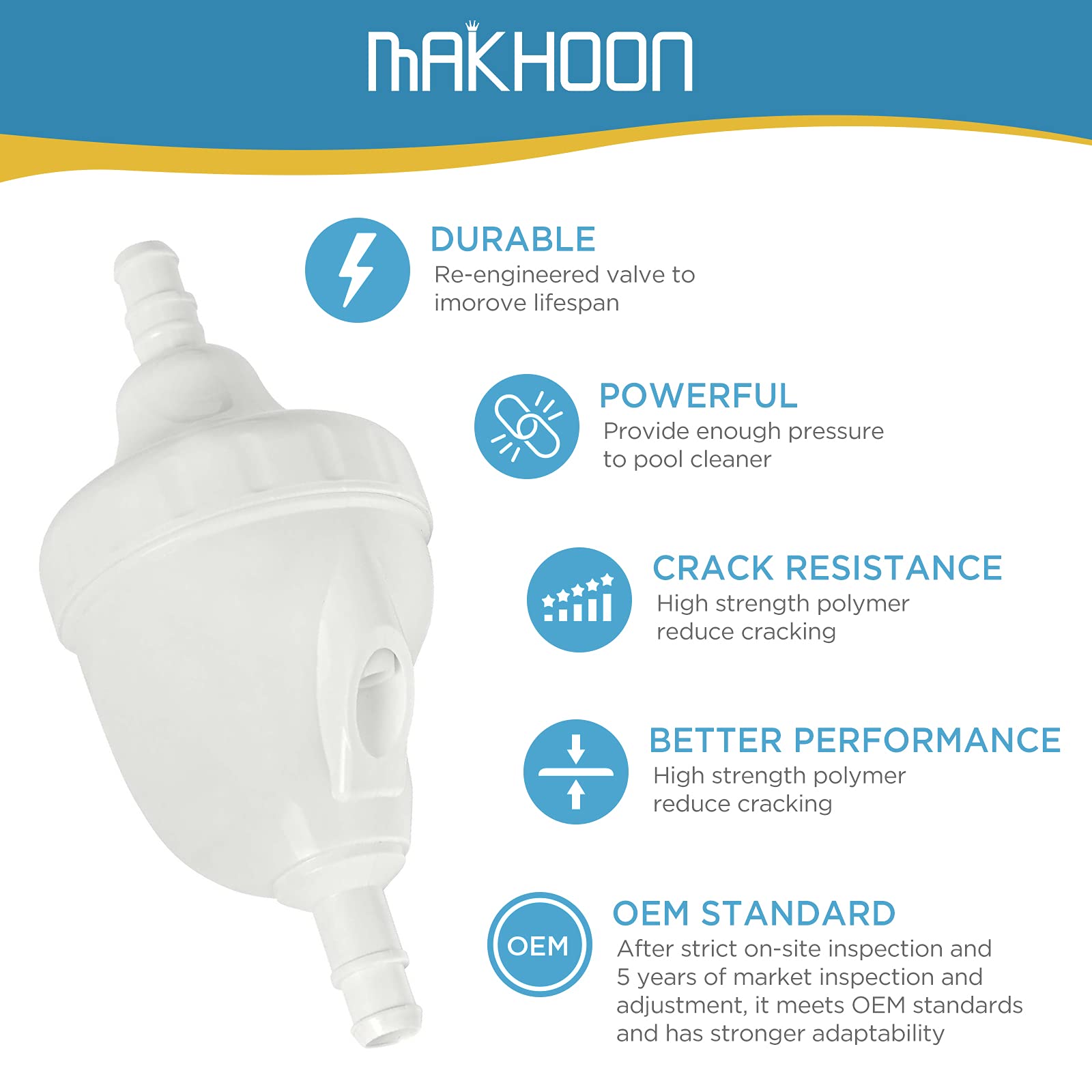 MAKHOON valve next to a ruler showing scale for correct sizing and fit confirmation