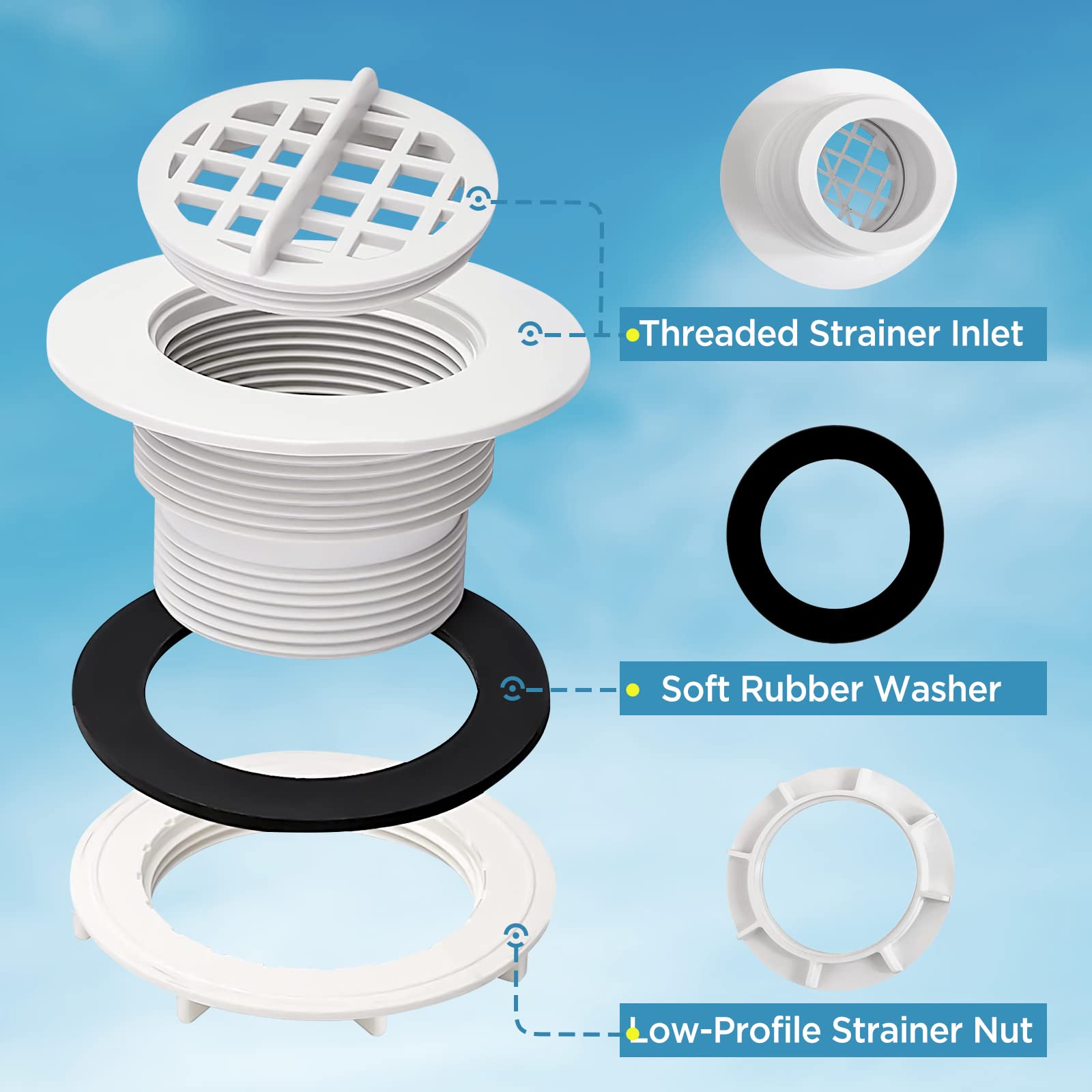 MAKHOON lifestyle image of stock tank pool with strainer protecting the filtration system
