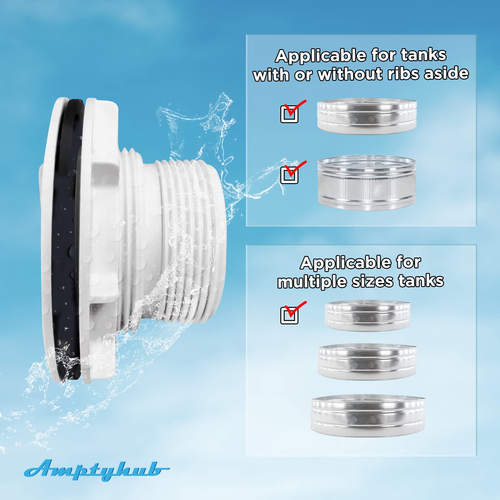 MAKHOON inlet strainer next to 1-1/2 inch hose for clear size and fit comparison