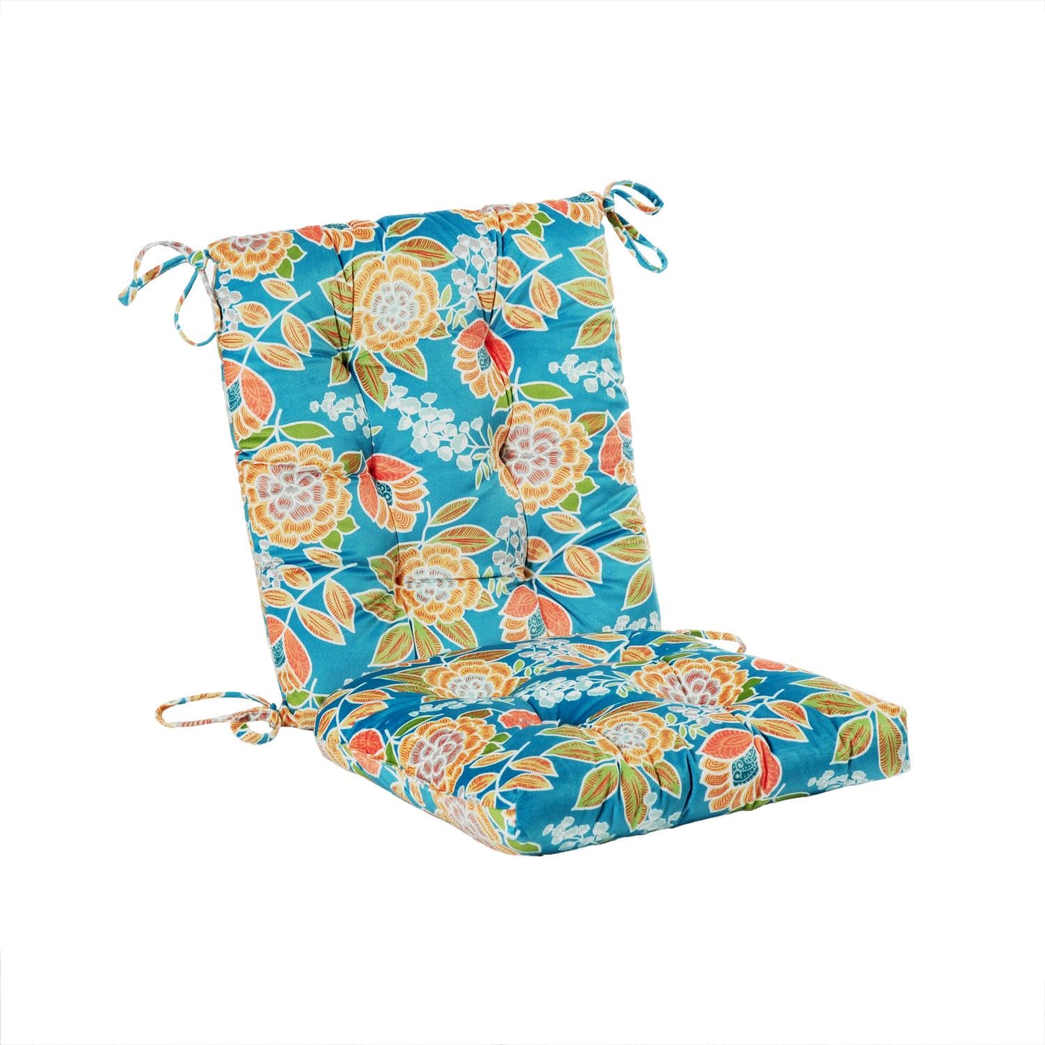 Makimoo cushion tie detail showing secure attachment for stable outdoor seating