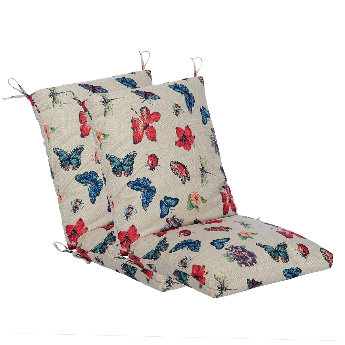 Makimoo butterfly cushion front view showing colorful pattern and comfortable padding
