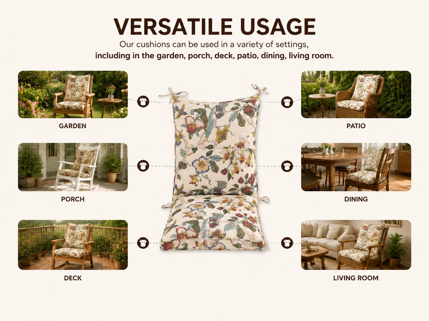 Makimoo four cushions stacked illustrating set consistency and quick storage
