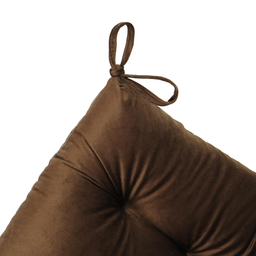 Makimoo cushion on patio dining chair showing added comfort benefit
