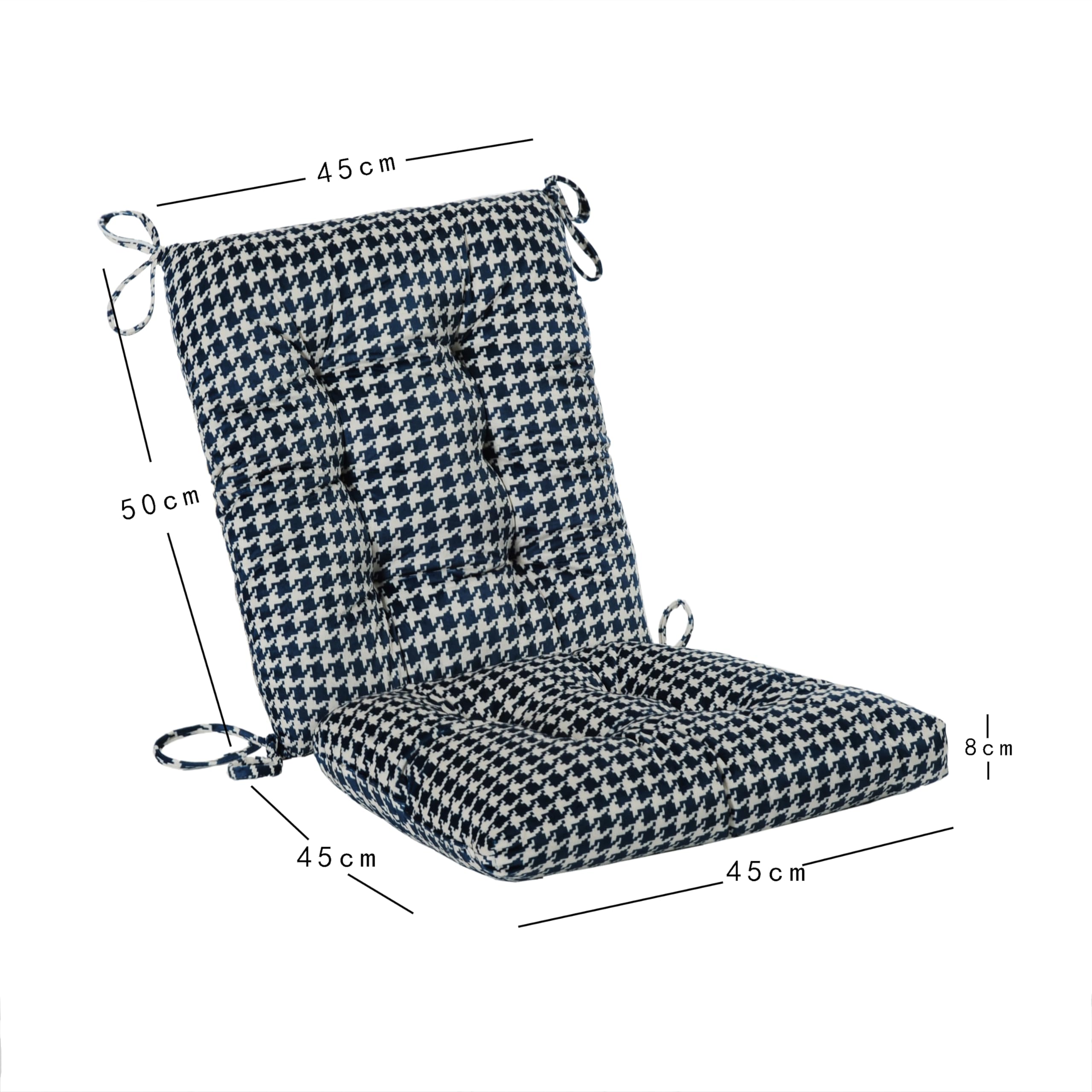 Makimoo label and stitched ties detail showing attachment benefit for stability