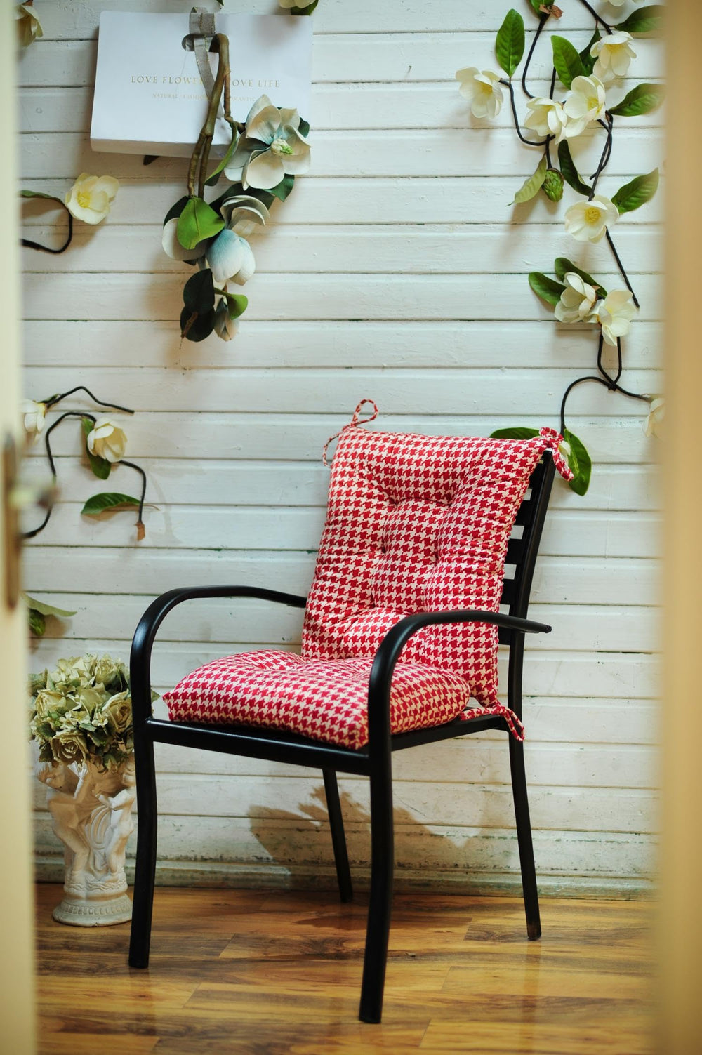 Makimoo cushions on patio setup creating comfortable outdoor seating ambiance