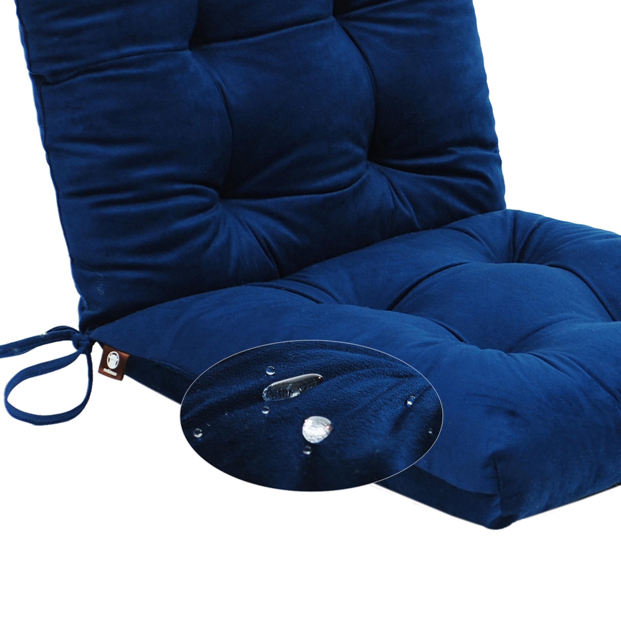Makimoo cushion on a chair demonstrating fit and scale for common dining seats