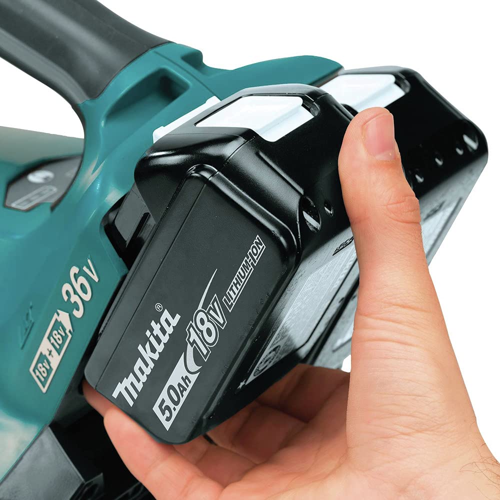 Makita dual-port rapid charger and batteries showing fast recharge benefit