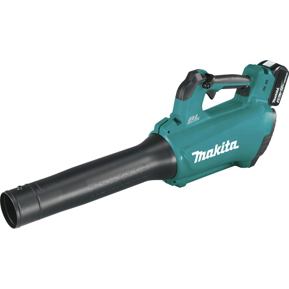 Makita XBU03SM1 side profile with 18V LXT battery illustrating balanced weight benefit