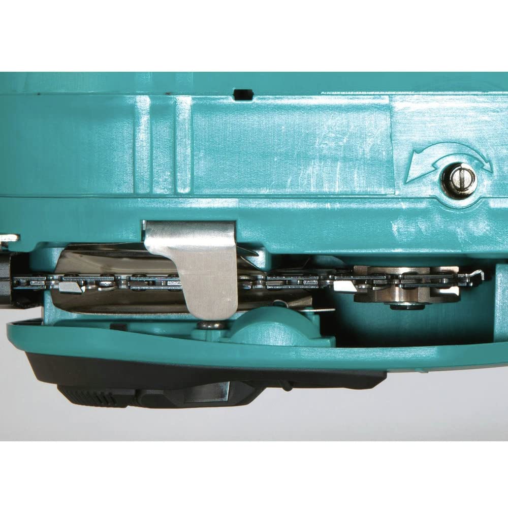 Makita XCU04Z in use cutting a tree limb demonstrating cordless convenience