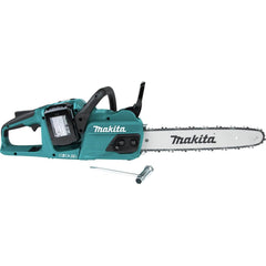 Makita XCU07PT side profile highlighting 14-inch bar and streamlined housing benefit